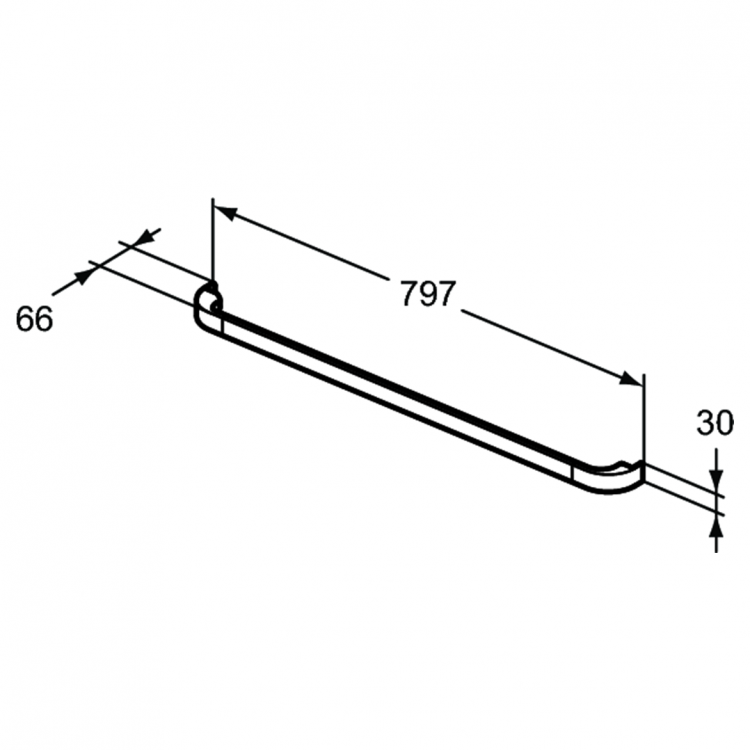 R4359FM Ручка для тумбы и декоративного модуля 797x66x30 мм для раковины Ideal Standard TONIC II - Вид №3