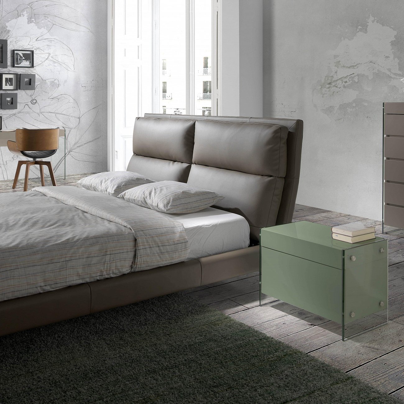 Тумбочка прикроватная зеленая Caracter от Angel Cerda ANGEL CERDA  241849 Зеленый  - Вид №1