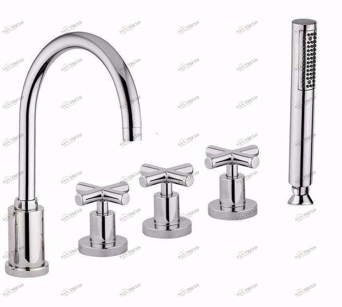 Rubinetteria Giulini Комплект для ванны на 5 отверстий с переключателем и ручным душем G3 F7660