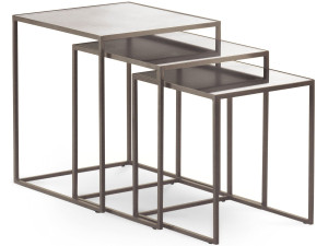 Зеркальный стеклянный квадратный штабелируемый журнальный столик