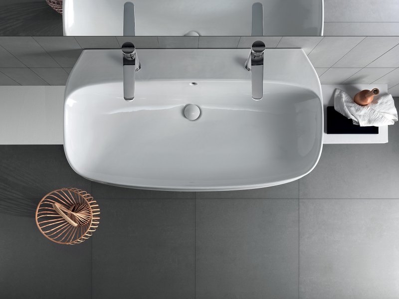 YXXJ01 Умывальник Abito 100 на два отверстия Hatria 