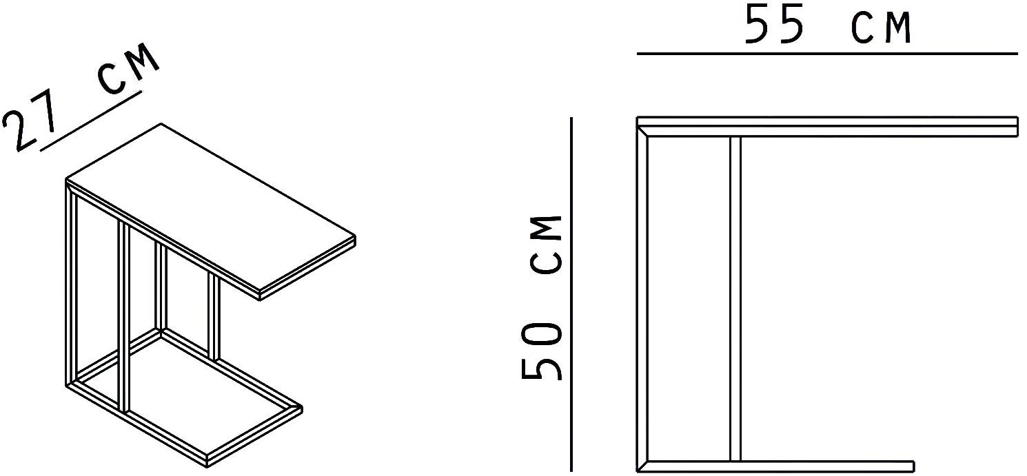 Flexstyle Прямоугольный металлический журнальный столик в современном стиле sun-id-1412275 - Вид №4