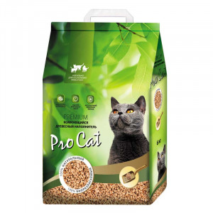 ПР0051472 Наполнитель для кошачьего туалета комкующийся древесный 6кг Pro Cat