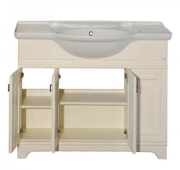 Тумба Лувр-105 слоновая кость с раков. Дрея Лагуна 105 см MISTY 2312190 - Вид №1