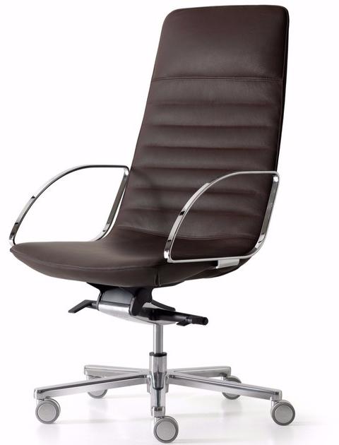 Quinti Sedute Поворотное кожаное кресло исполнительное с 5-ю спицами и подлокотниками Amelie sun-id-1488989 - Вид №3