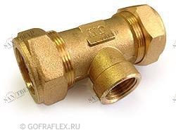 Тройник труба-труба-внутренняя резьба 20*20мм*1/2 дюйма Santreyd BNI20*15