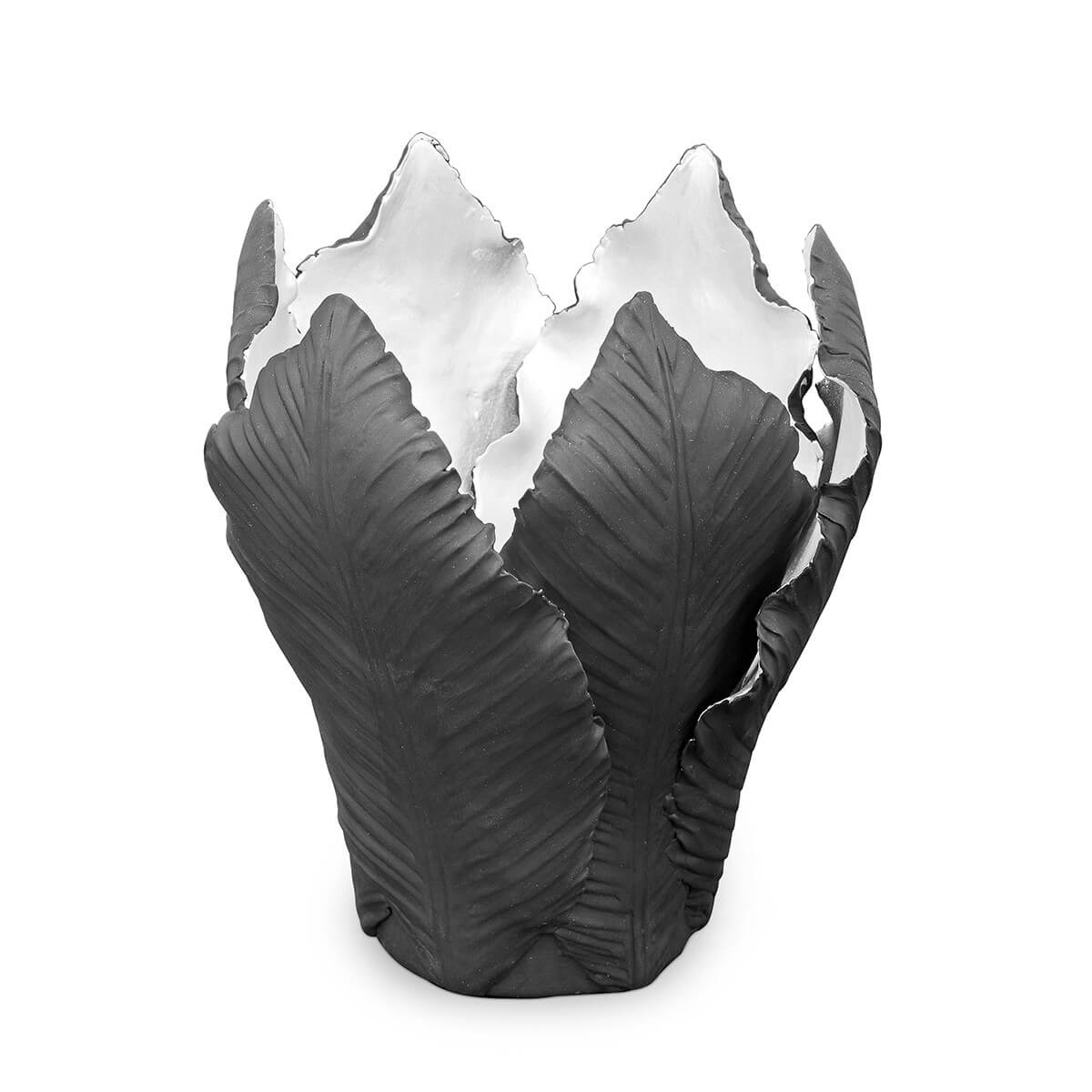 300050-BS ABHIKA ПОДСВЕЧНИК ТЮЛЬПАН BLACK/SILVER 