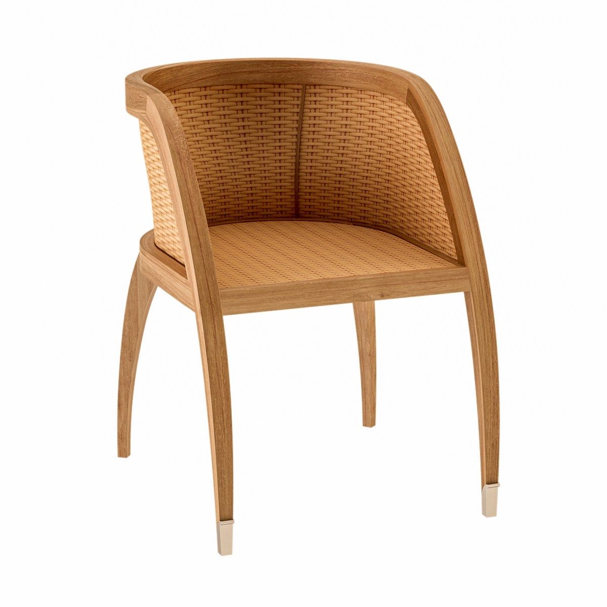 Стул для сада из тикового дерева с подлокотниками ASTELLO Coquelicot ARCH-00016349