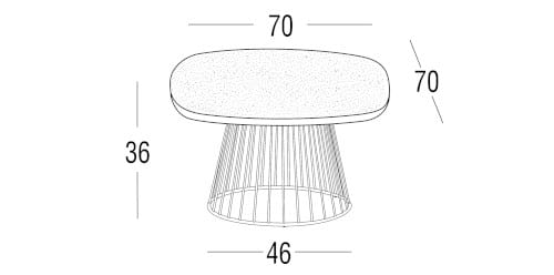 Низкий журнальный столик в зернах Roberti Charme ARCH-00016944 - Вид №3