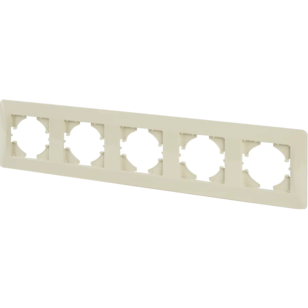 Рамка GUSI Electric Ugra для розеток и выключателей на 5 постов в бежевом цвете 83865101 STLM-0045252 - Вид №1