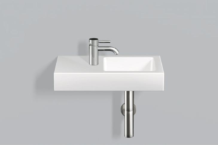 4280000401 Умывальник, wt.qs525h.r, белая, противомикробное Alape серия Q 