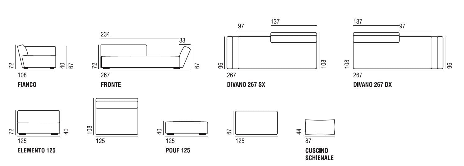 Съемный диван из ткани Verzelloni Итака ARCH-00057291 - Вид №4