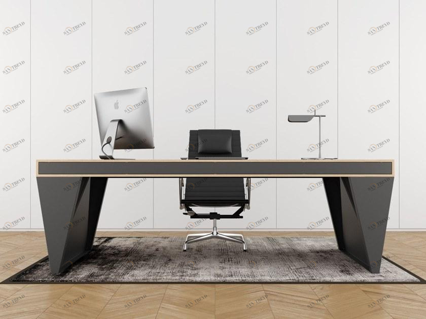 ODESD2 Рабочий стол из стали и дерева с ящиками sun-id-1406379