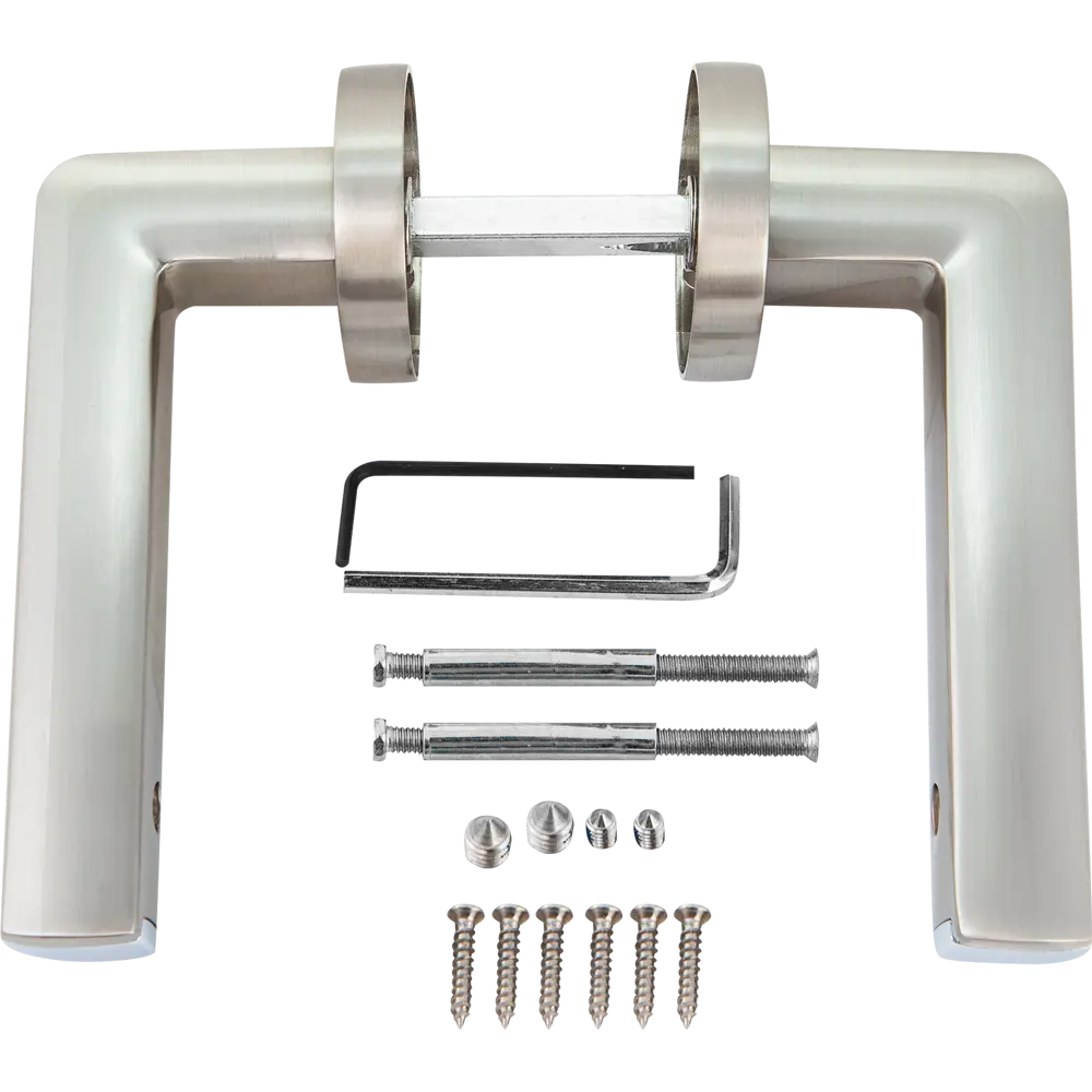 Ручка дверная Armadillo Cube URB3 без запирания ЦАМ гальваническое покрытие цвет матовый никель/хром STLM-2054047 - Вид №1