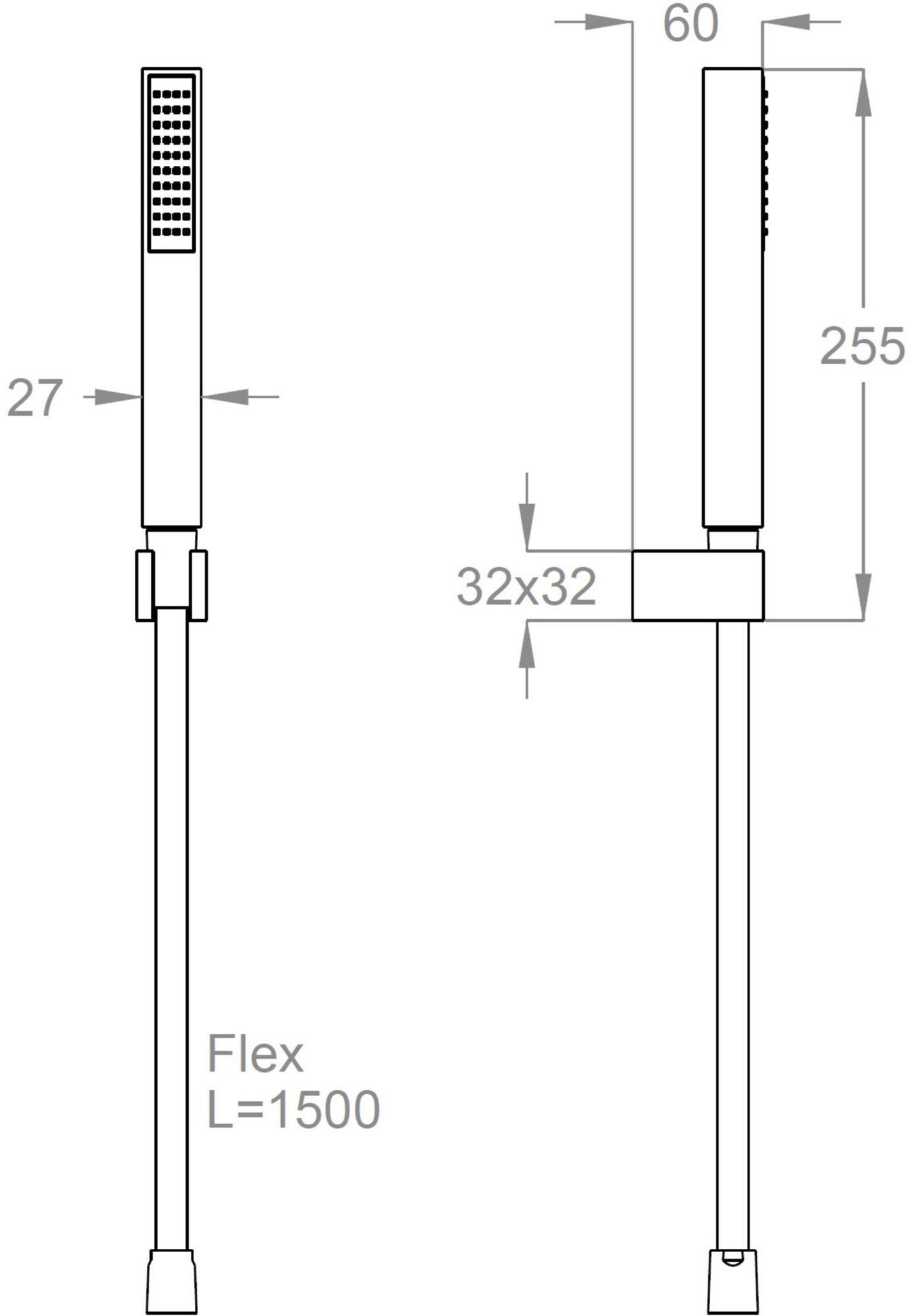Fir Italia Настенный ручной душ из латуни с пластиной с опорой New playone 90 9004017 - Вид №1