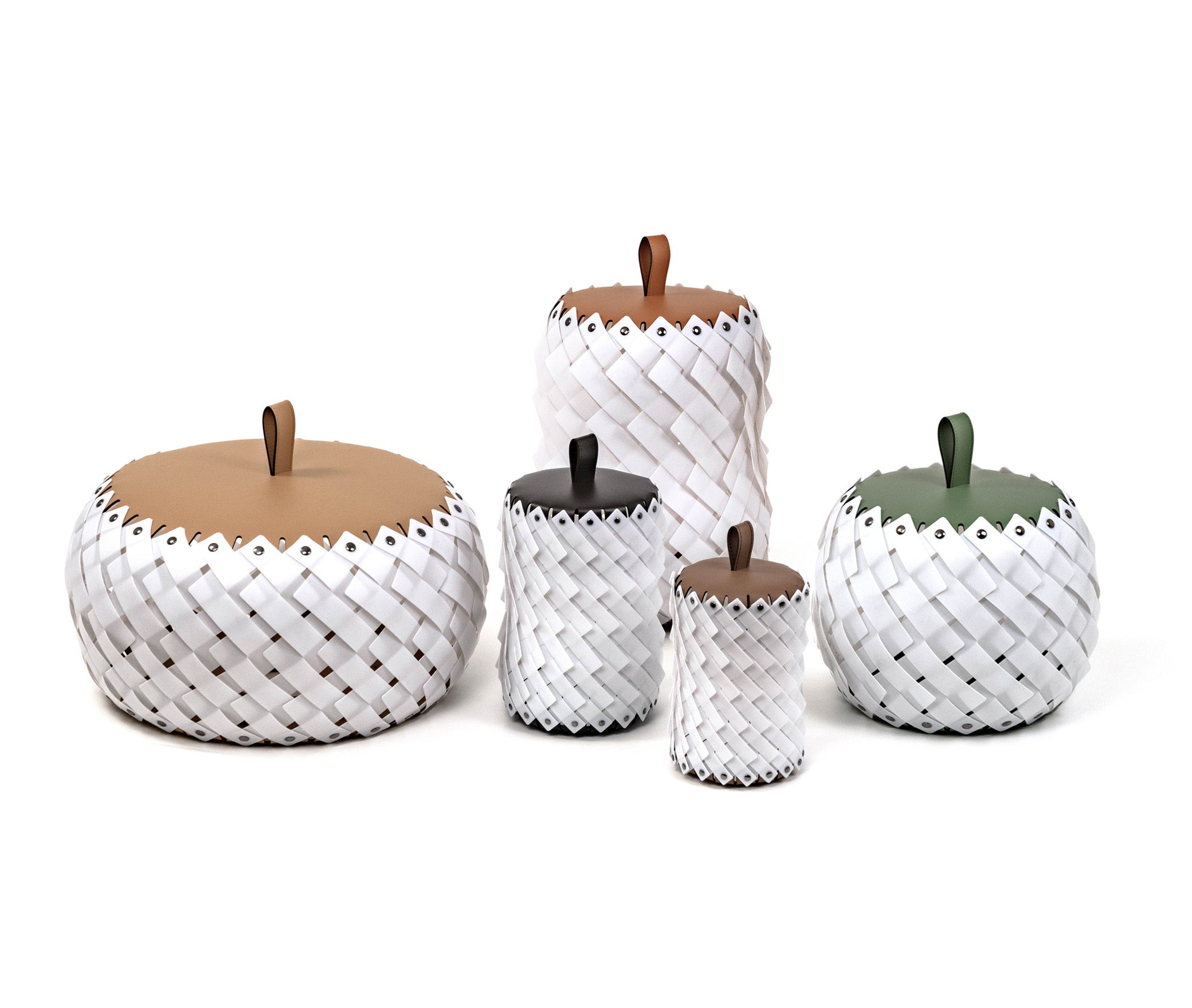 Напольный фонарь Almeria - Ø 45XH36 см / регенерированная кожа_белый Pinetti 00.2074.082.000 - Вид №5