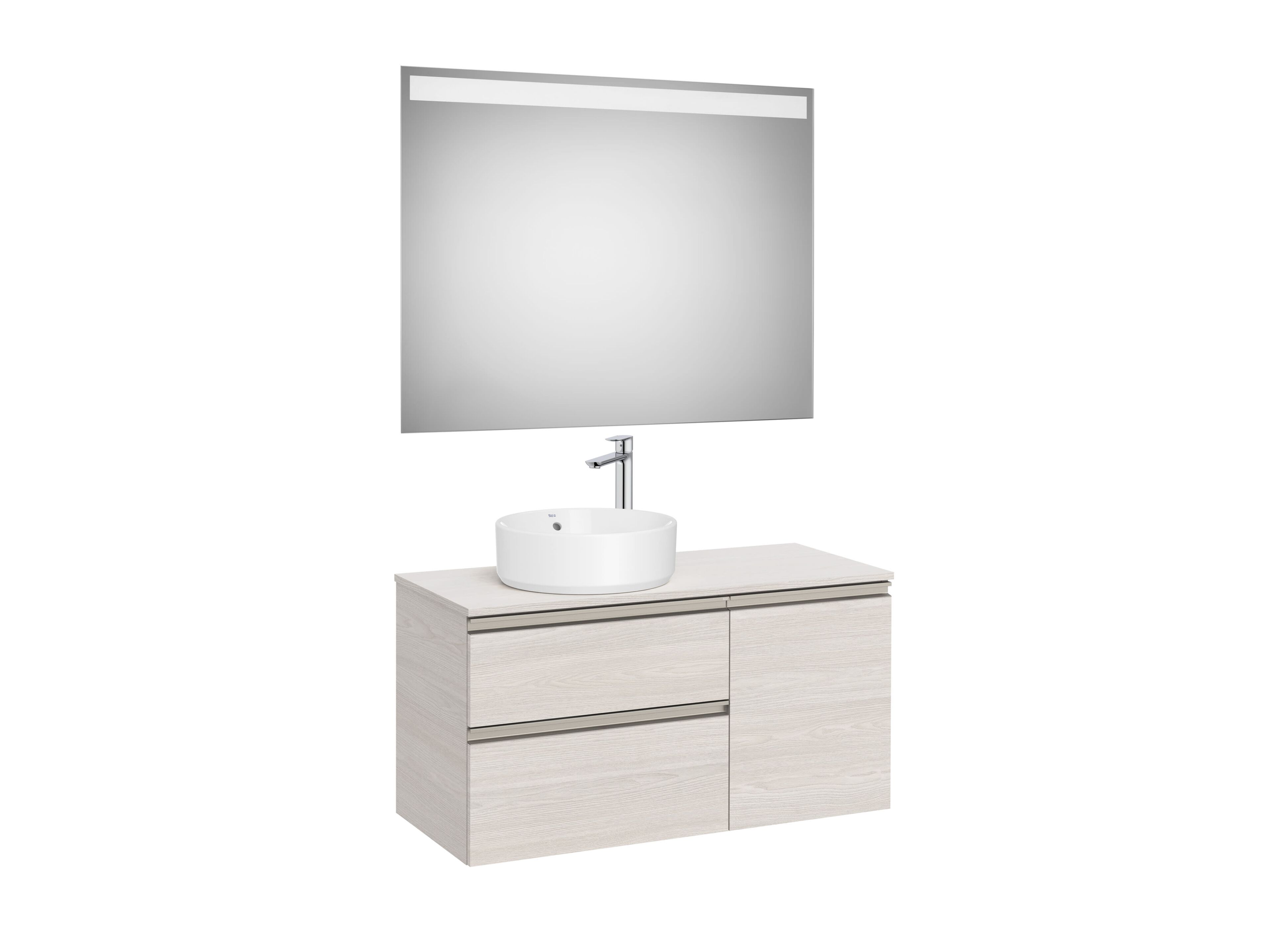 Деревянный умывальник с ящиками, дверцами, зеркалом и столешницей Roca The Gap ARCH-00083506