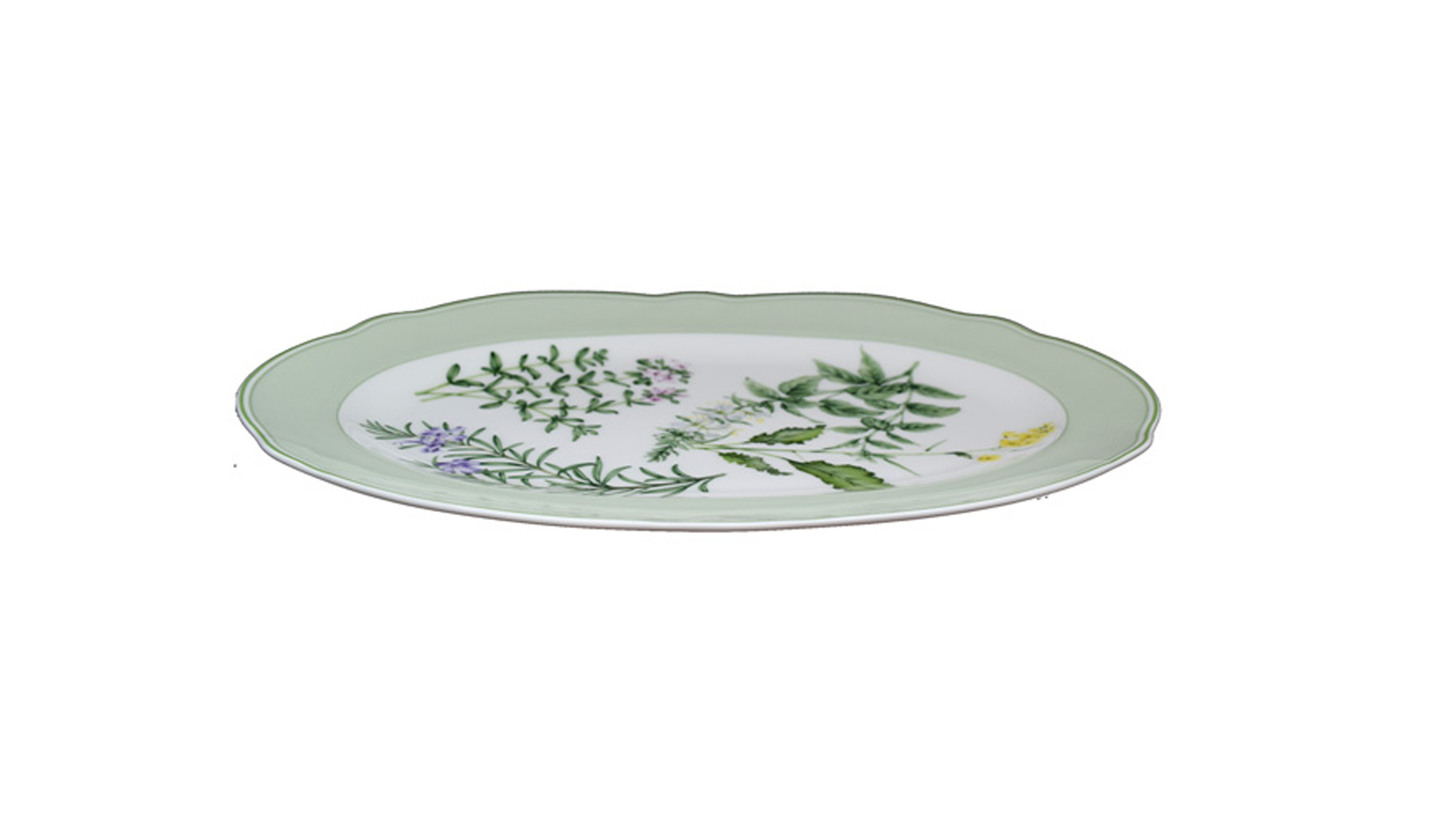 10613850 Noritake Блюдо овальное Noritake "Английские травы" 38см Фарфор костяной  - Вид №1