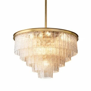 Люстра стеклянная на 10 ламп 55х82 см латунь Glace KG0998P-10R brass DELIGHT COLLECTION ДИЗАЙНЕРСКИЕ 00-3883098 Золото;прозрачный