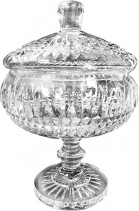 10636355 Cristal de Paris Конфетница на ножке с крышкой Cristal de Paris Мольсем 34см Хрусталь