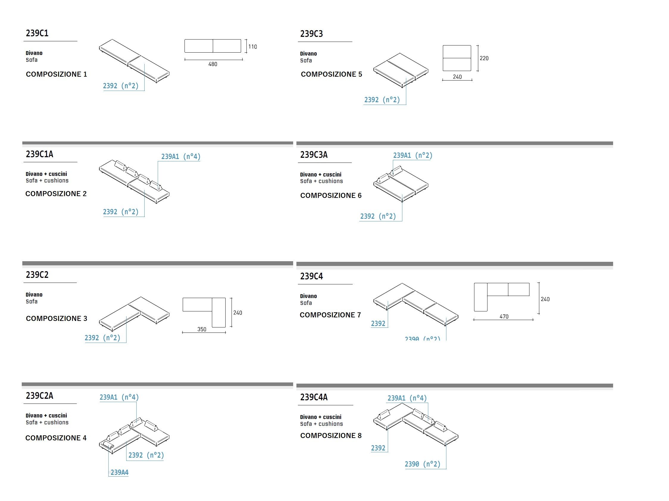 Модульный тканевый диван Varaschin Bento ARCH-00102443 - Вид №15