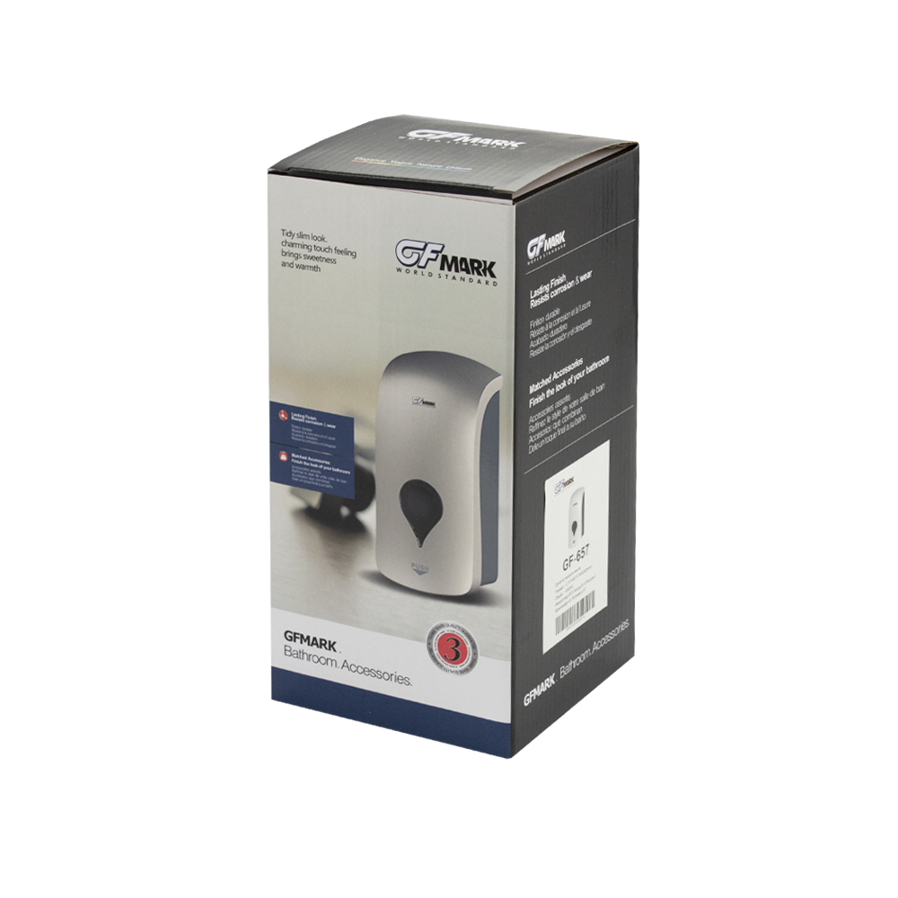 GFmark - Дозатор для ДЕЗИНФЕКЦИИ, пластик АБС, БЕЛЫЙ, КОМБИНИРОВАННЫЙ, большой, с глазком, 1000 мл, код: 657  - Вид №5