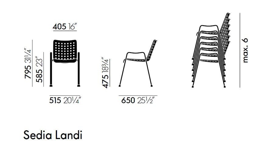 Алюминиевый штабелируемый стул с подлокотниками VITRA LANDI CHAIR ARCH-00028973 - Вид №4