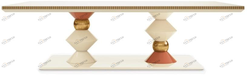 Malabar Лакированный прямоугольный обеденный стол из дерева Cortez sun-id-1407390