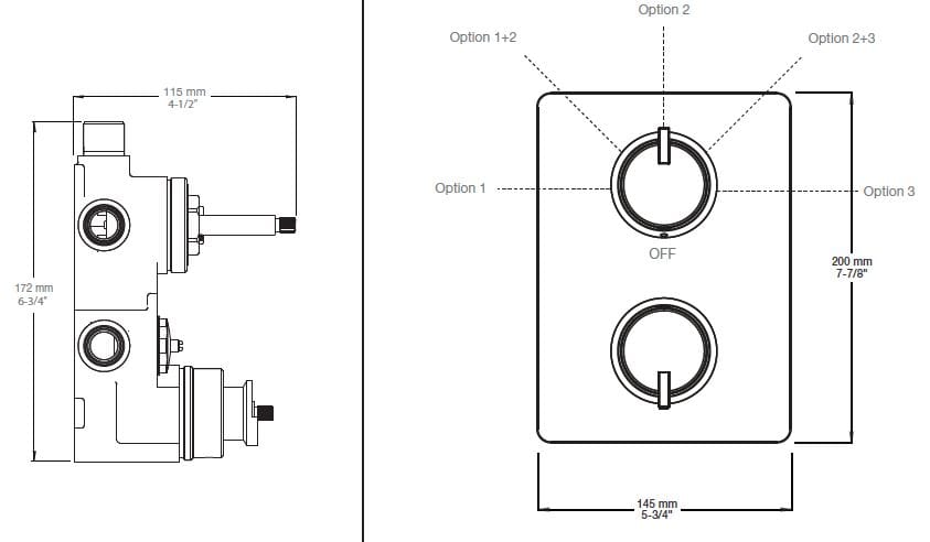 Встраиваемый термостатический набор для ванны с ручным душем BARIL PRO-4302-51 ARCH-00066923