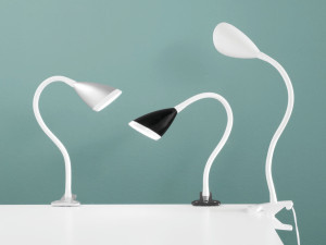Регулируемая силиконовая и металлическая светодиодная настольная лампа с зажимом