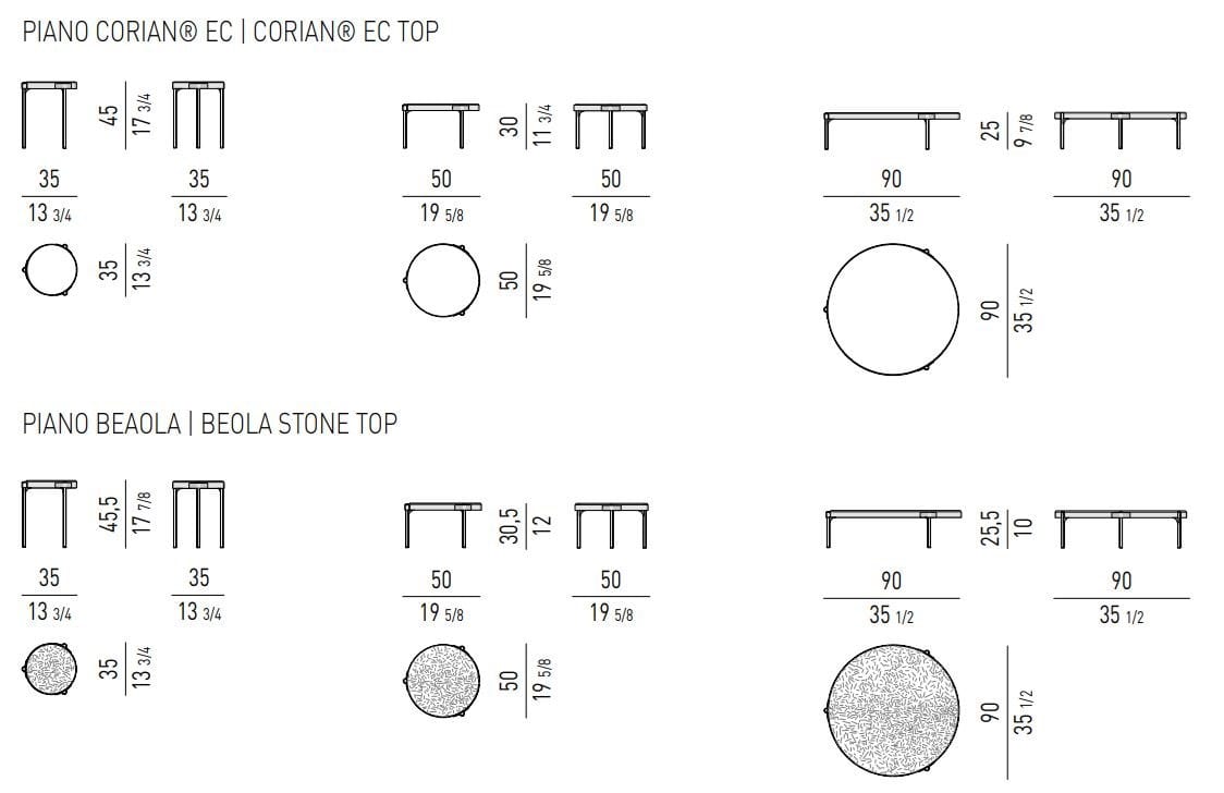 Круглый каменный открытый журнальный столик Minotti Tape Cord Outdoor ARCH-00120203 - Вид №9