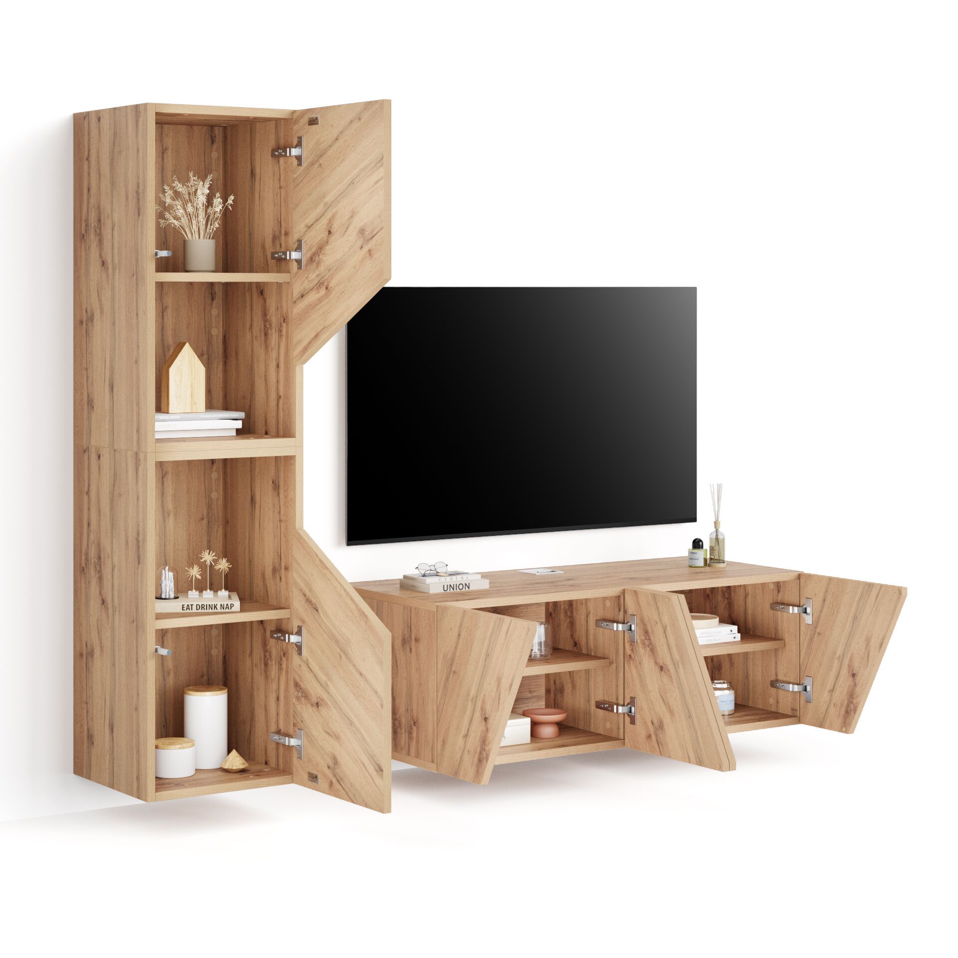 Модульная стена установила оборудованную стену в меламинированном Mobili Fiver EMMA ARCH-00091039 - Вид №24