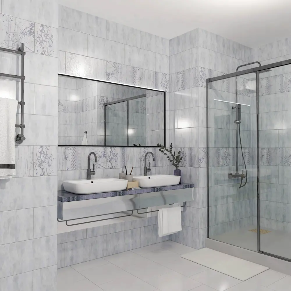 Плитка настенная Нефрит-Керамика Артис 50x25 см 1.625 м² цвет голубой 82804156 STLM-2065990 - Вид №3