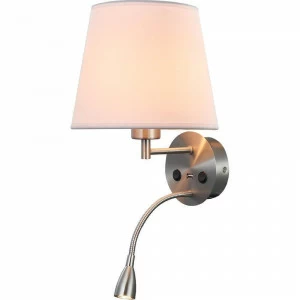 Бра металлическое с абажуром и светодиодной лампой белое Caicos 6092 MANTRA CAICOS 00-3927428 Белый