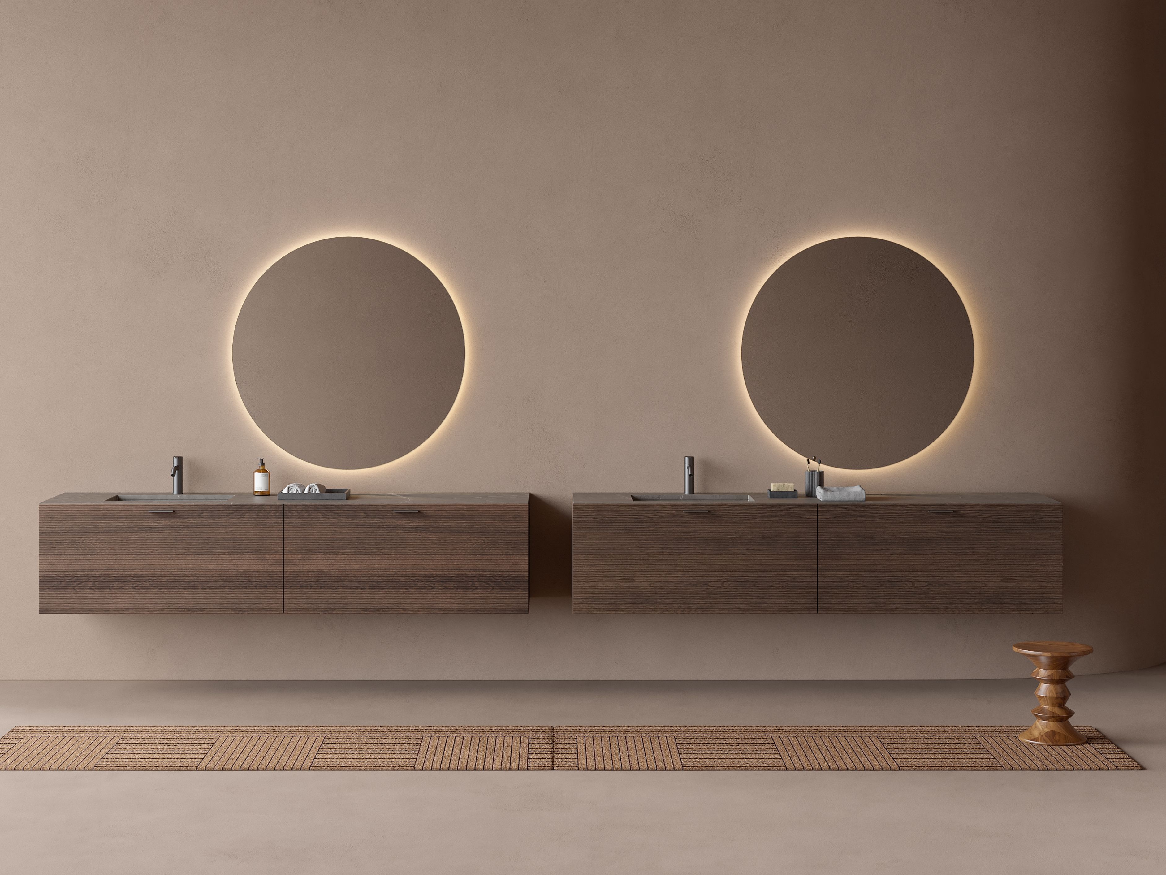 Деревянный подвесной умывальник Inbani решетки ARCH-00061218