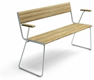 VESTRE Скамейка из стали и дерева с подлокотниками April go