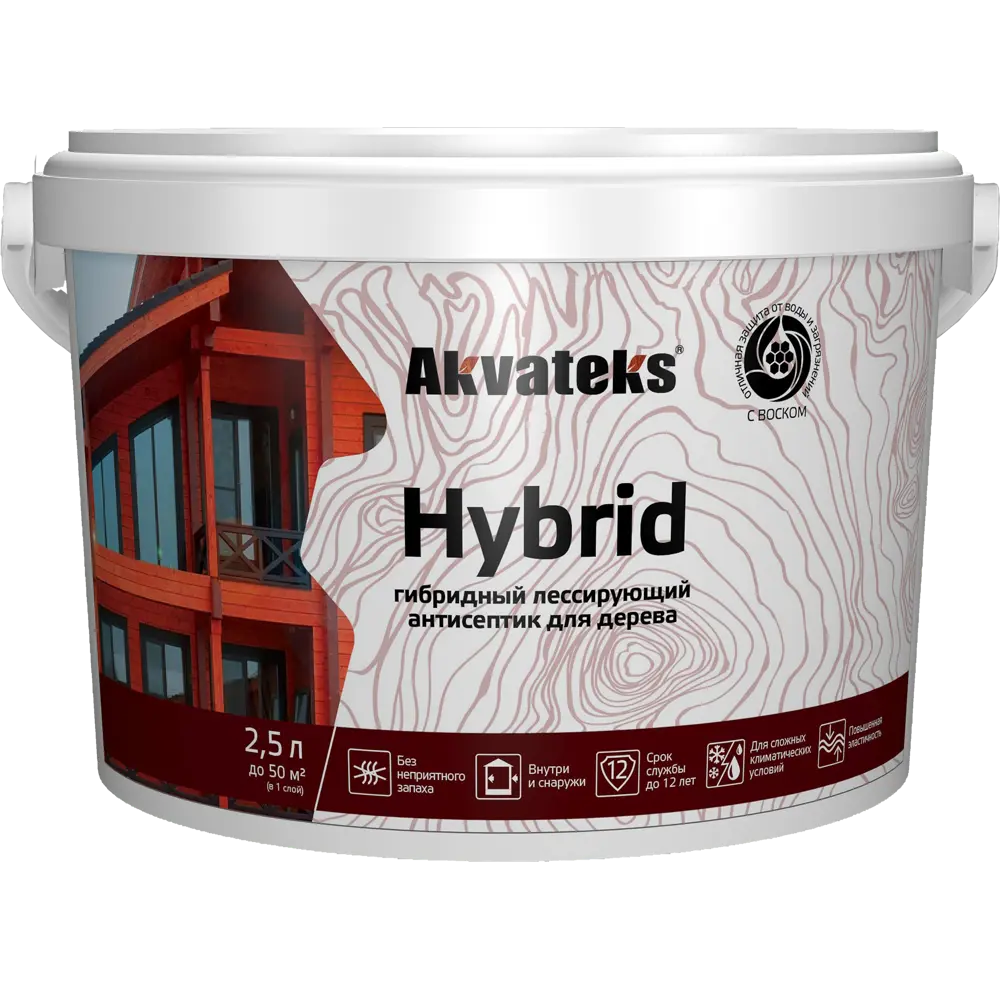АКВАТЕКС Hybrid - гибридный антисептик для дерева с колеровкой 2.5 л 86364515 STLM-0068159 - Вид №1