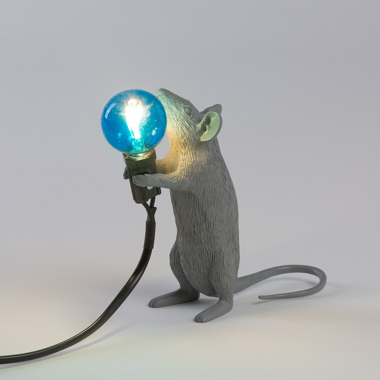 Настольная лампа 14,5х6 серая Mouse Lamp Grey Step 14938 SELETTI ЖИВОТНЫЕ, МЫШЬ 00-3882469 Серый;синий  - Вид №1
