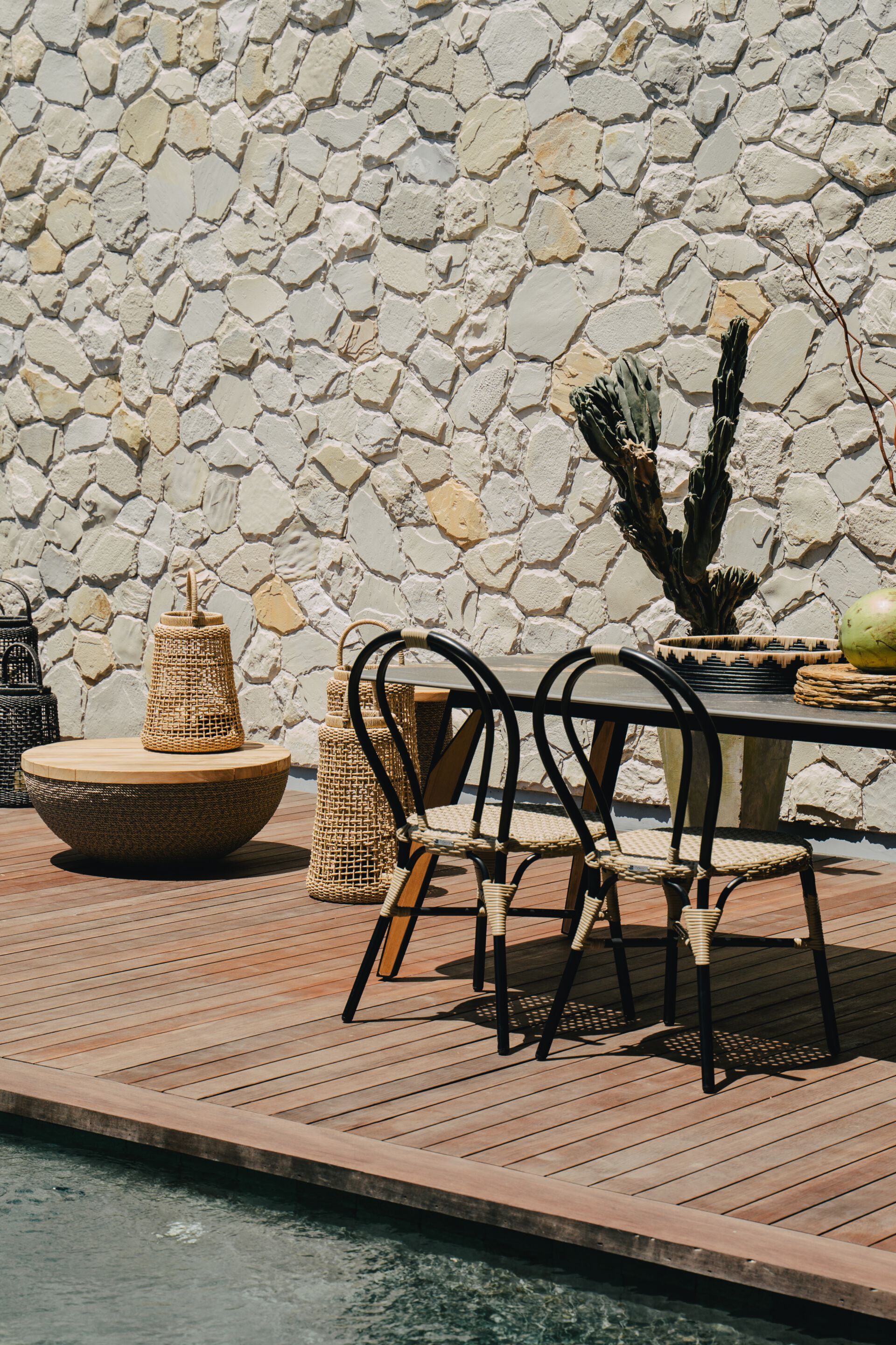 Твердый деревянный круглый низкий садовый журнальный столик cbdesign Navy ARCH-00139680 - Вид №5