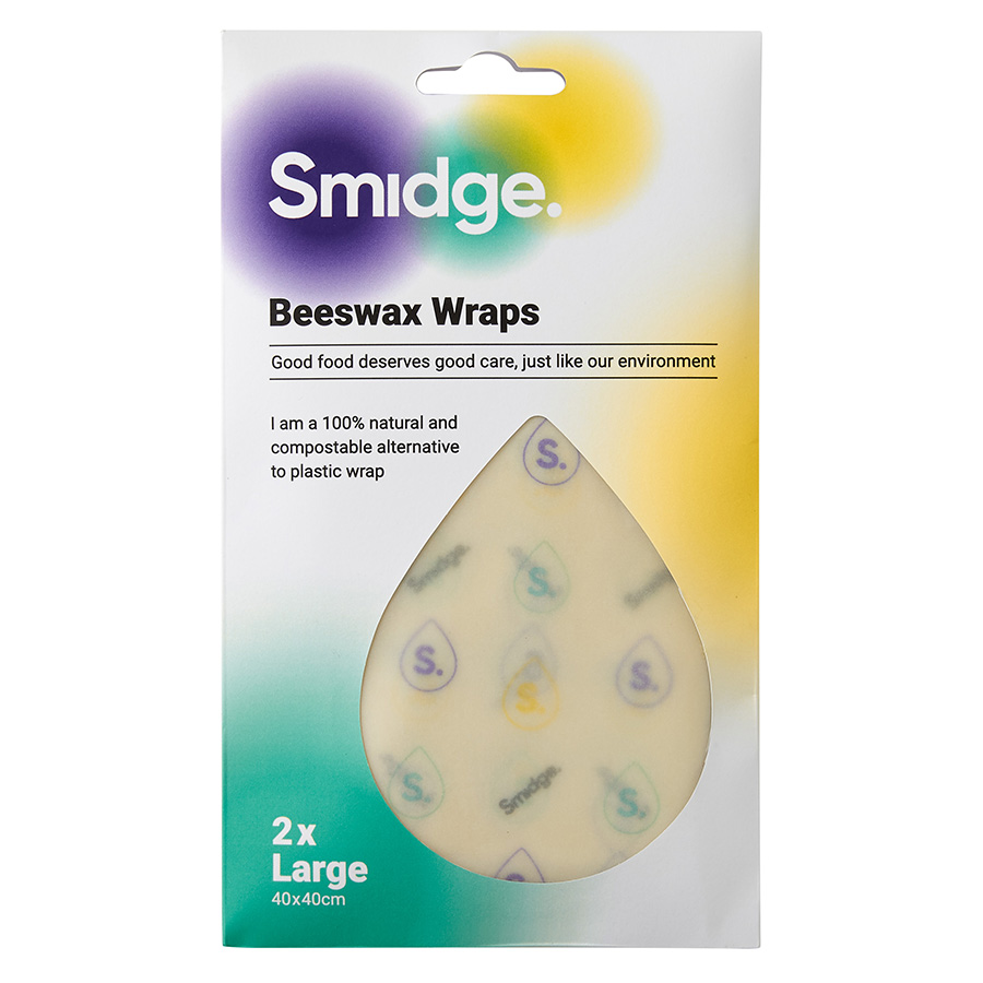 SMID82 Набор из 2 многоразовых оберток droplet пчелиный воск, большой Smidge  - Вид №3