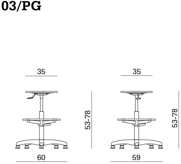 Linea Fabbrica Офисный табурет с 5 спицами из бука с подставкой для ног Mea wood sun-id-1413407 - Вид №1