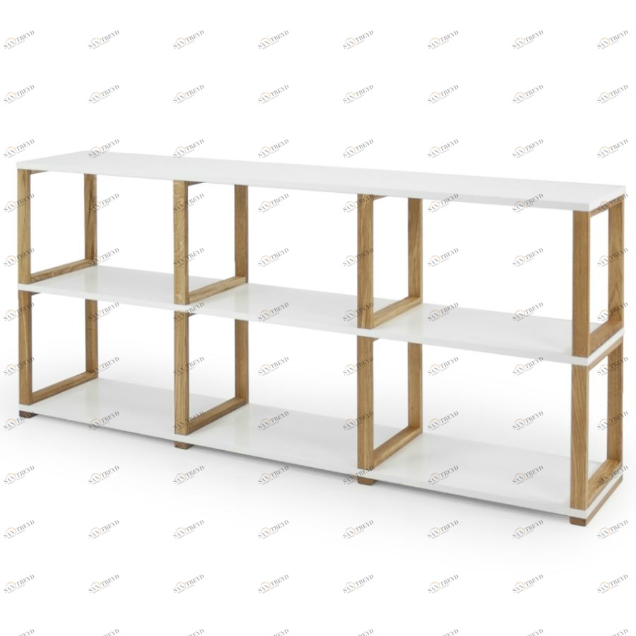 Стеллаж Tenzo Art, 80x178x36, дуб, белый 2332001