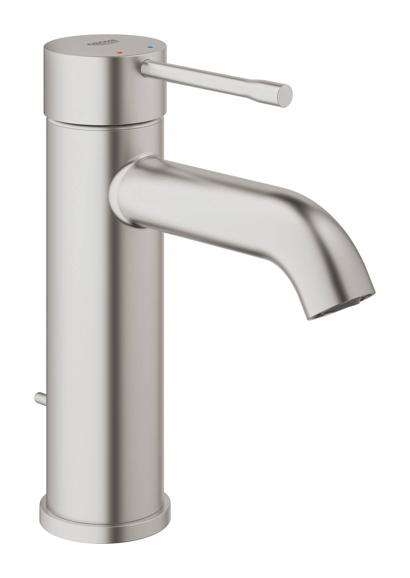 Смеситель для раковины GROHE Essence New S-Size II с донным клапаном, суперсталь (23589DC1)