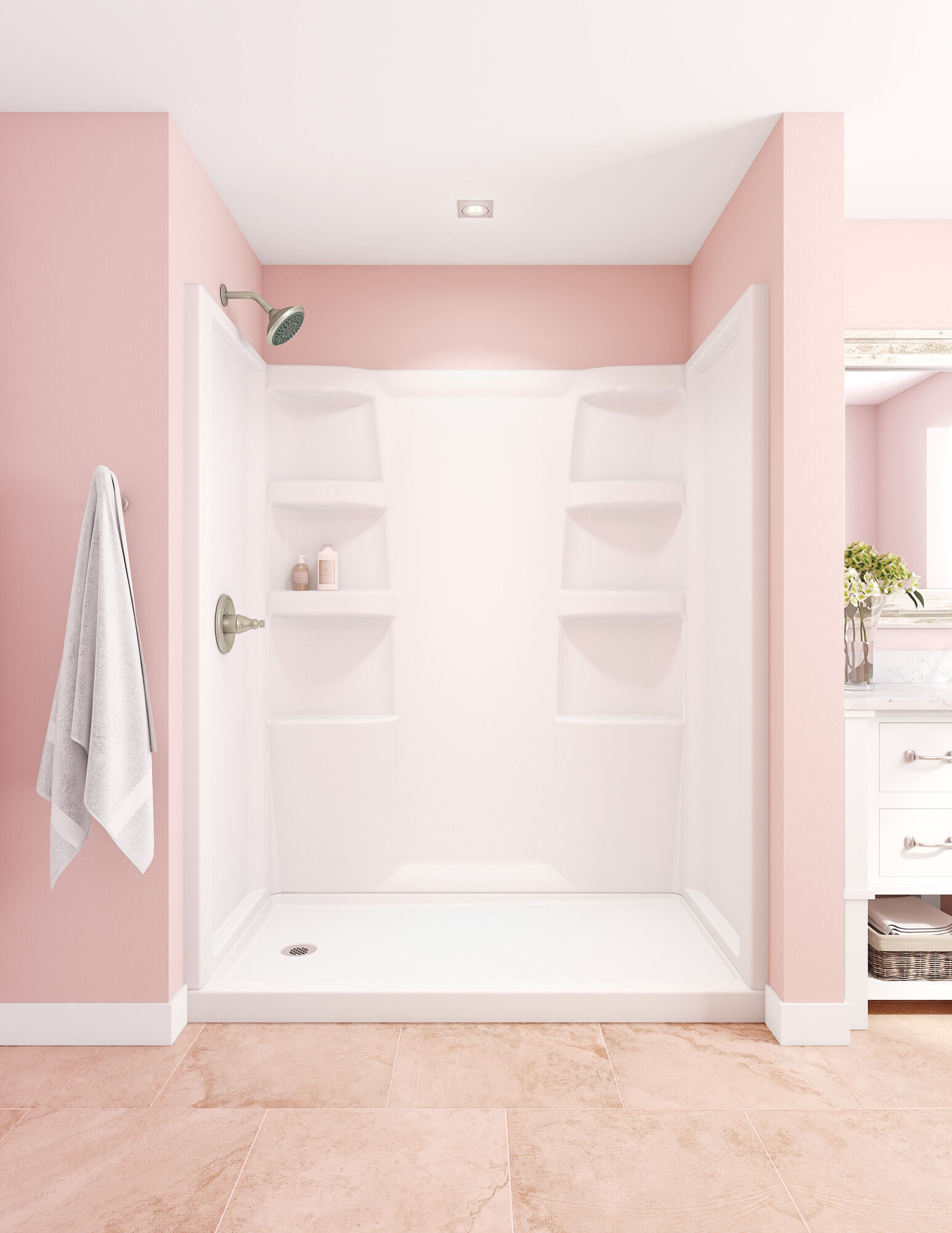 ProCrylic ™ 60 "x 32" Душевой поддон, левый слив Delta Faucet B78615-6032L-WH - Вид №3