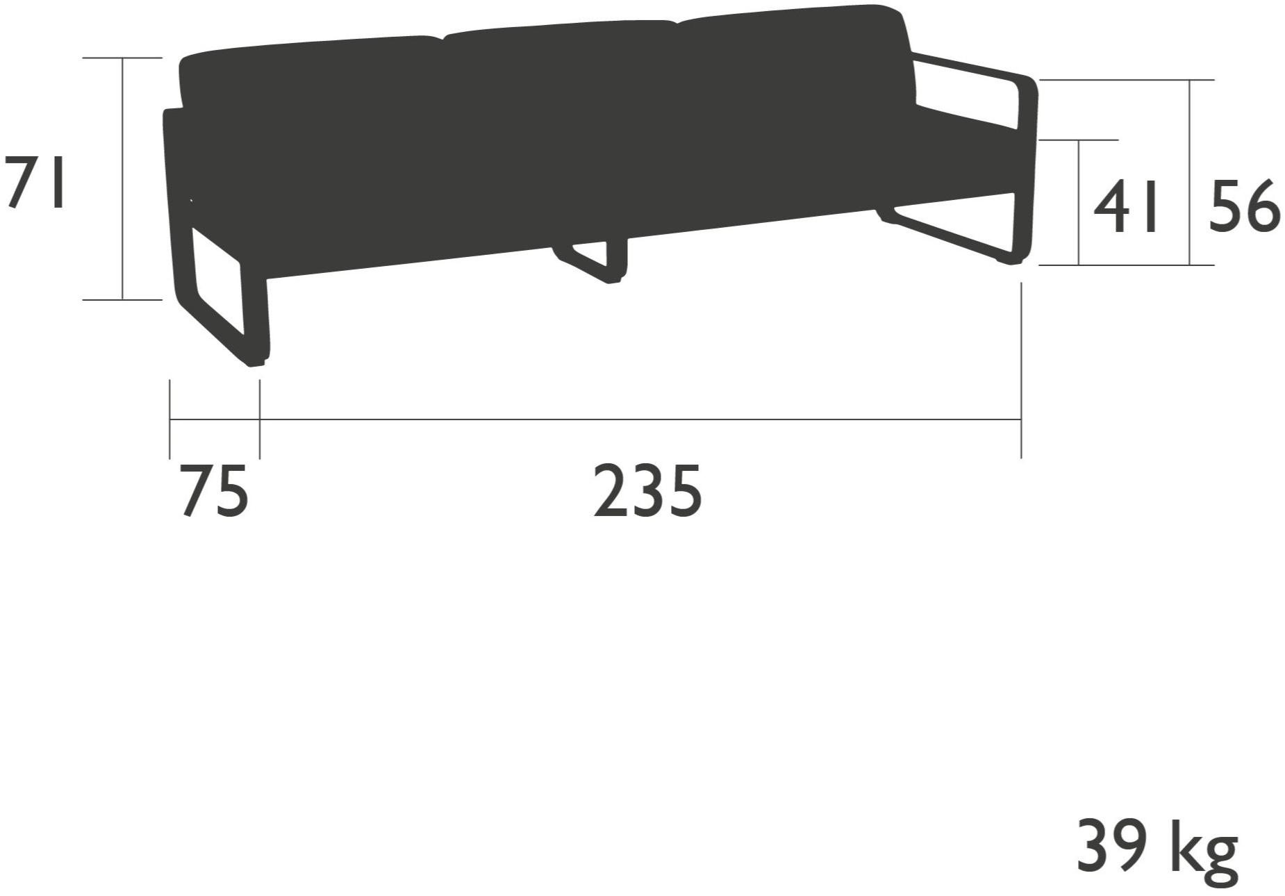 Fermob 3-х местный тканевый садовый диван Bellevie 8480 - Вид №10
