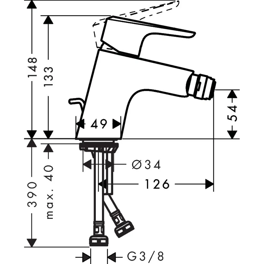 Смеситель для биде Hansgrohe Ecos, цвет хром 12824082 STLM-2208372 - Вид №8