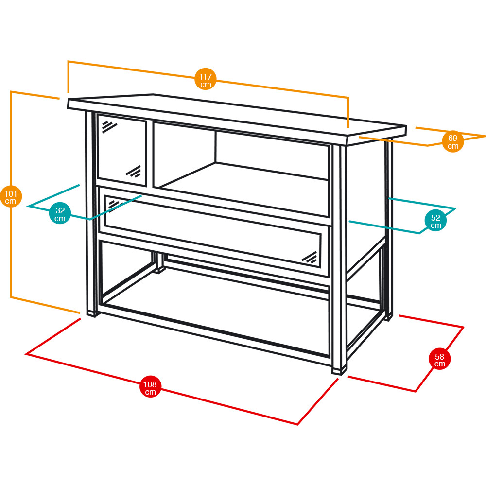 ПР0022463 Клетка для грызунов RANCH 120 PLUS для содержания кроликов на улице, деревянная 117x69x101см FERPLAST  - Вид №1