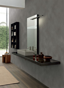 Шкаф для раковины из железа и стекла со встроенной раковиной