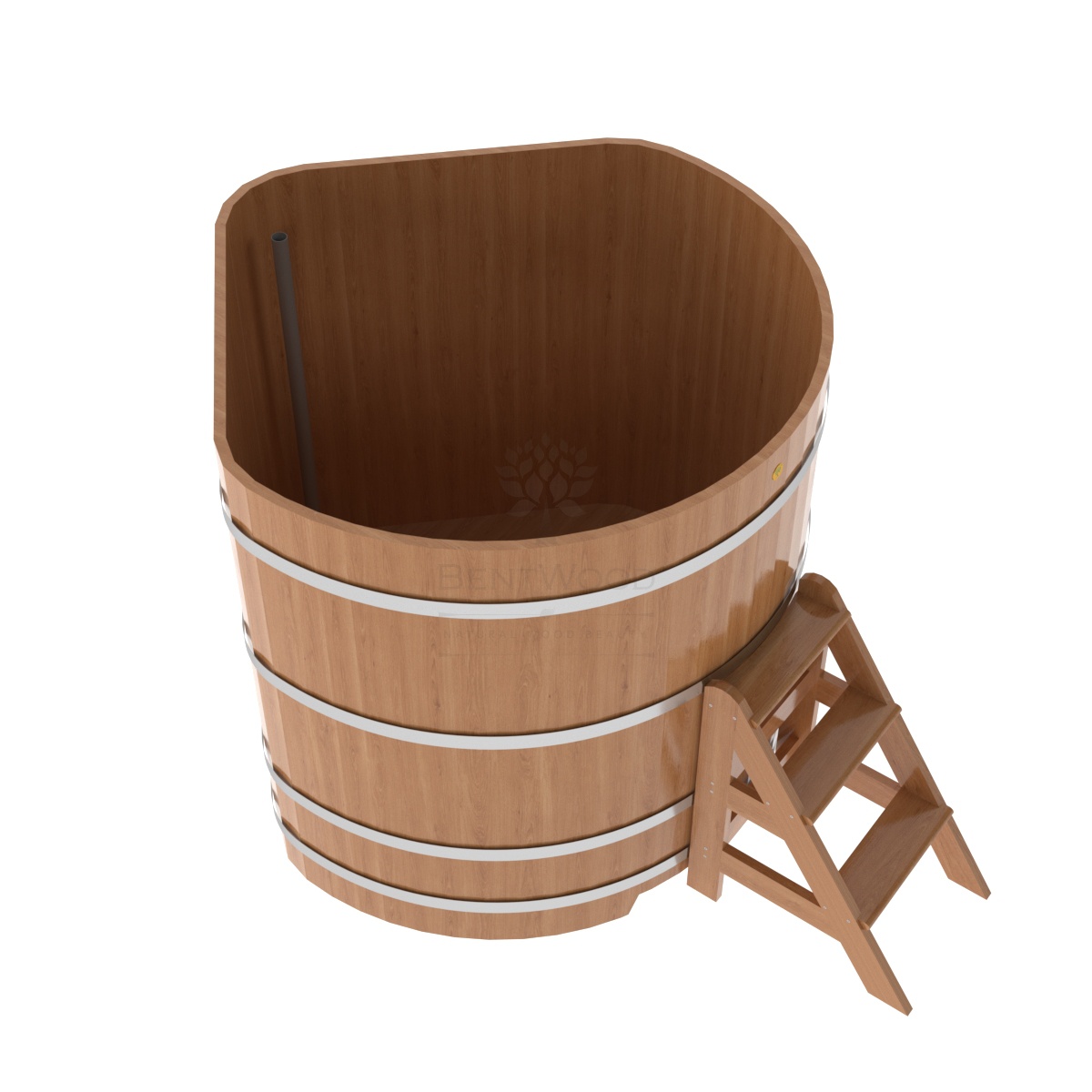 1368 Купель угловая из дуба 1,37х1,37х1,4 натуральная Alyarus  - Вид №1