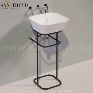 Консоль напольная под раковину WAVE квадратная черная